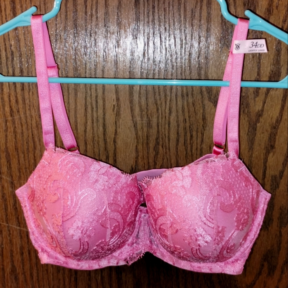 Bra and Panty Set: Boho Floral Embroidery Bra 34 DD with M Panty